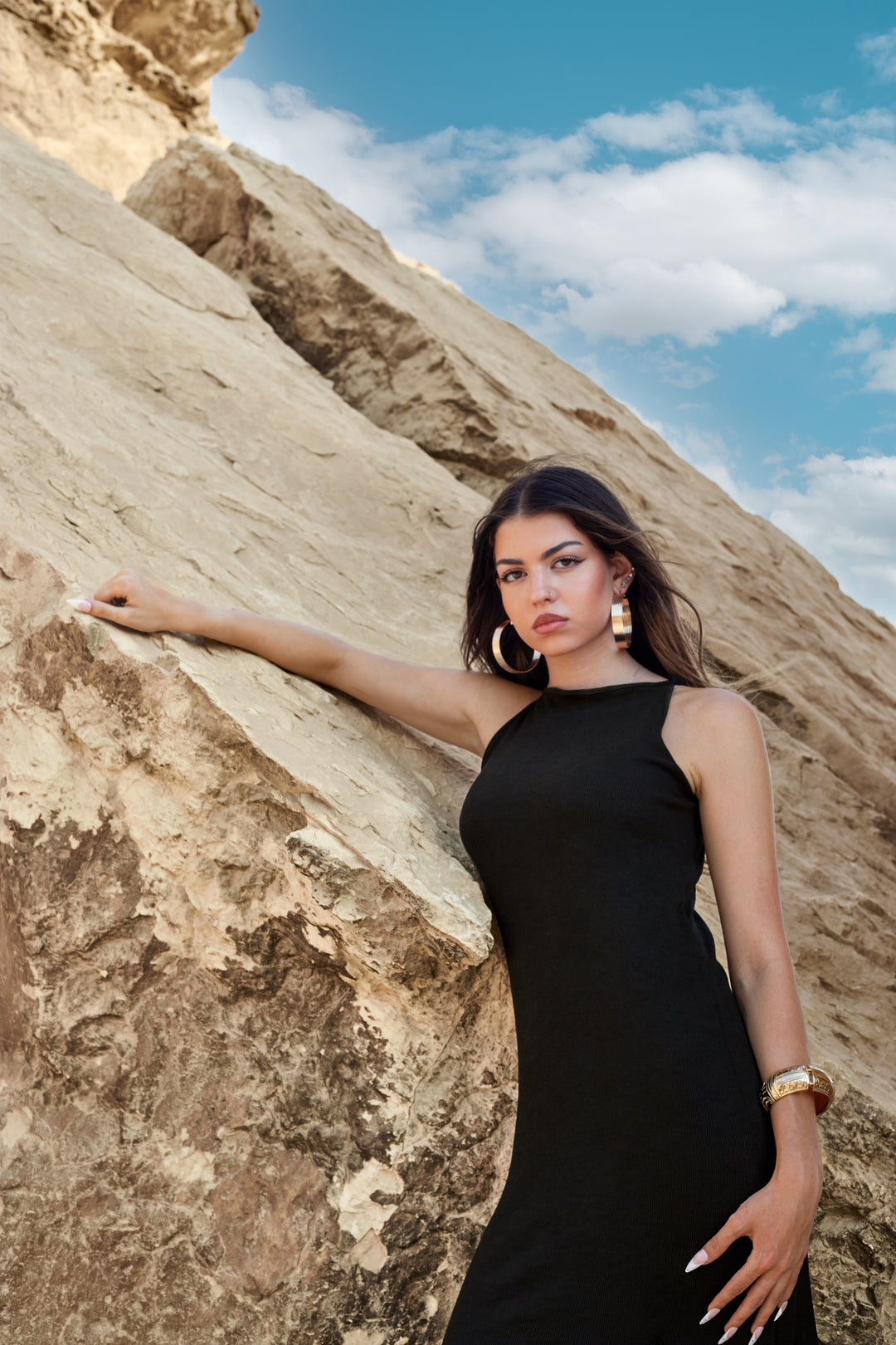 Sculpted Minimal Maxi Dress — Wujud