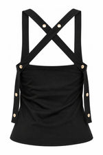 Load image into Gallery viewer, Midnight Black Strap Top — Wujud
