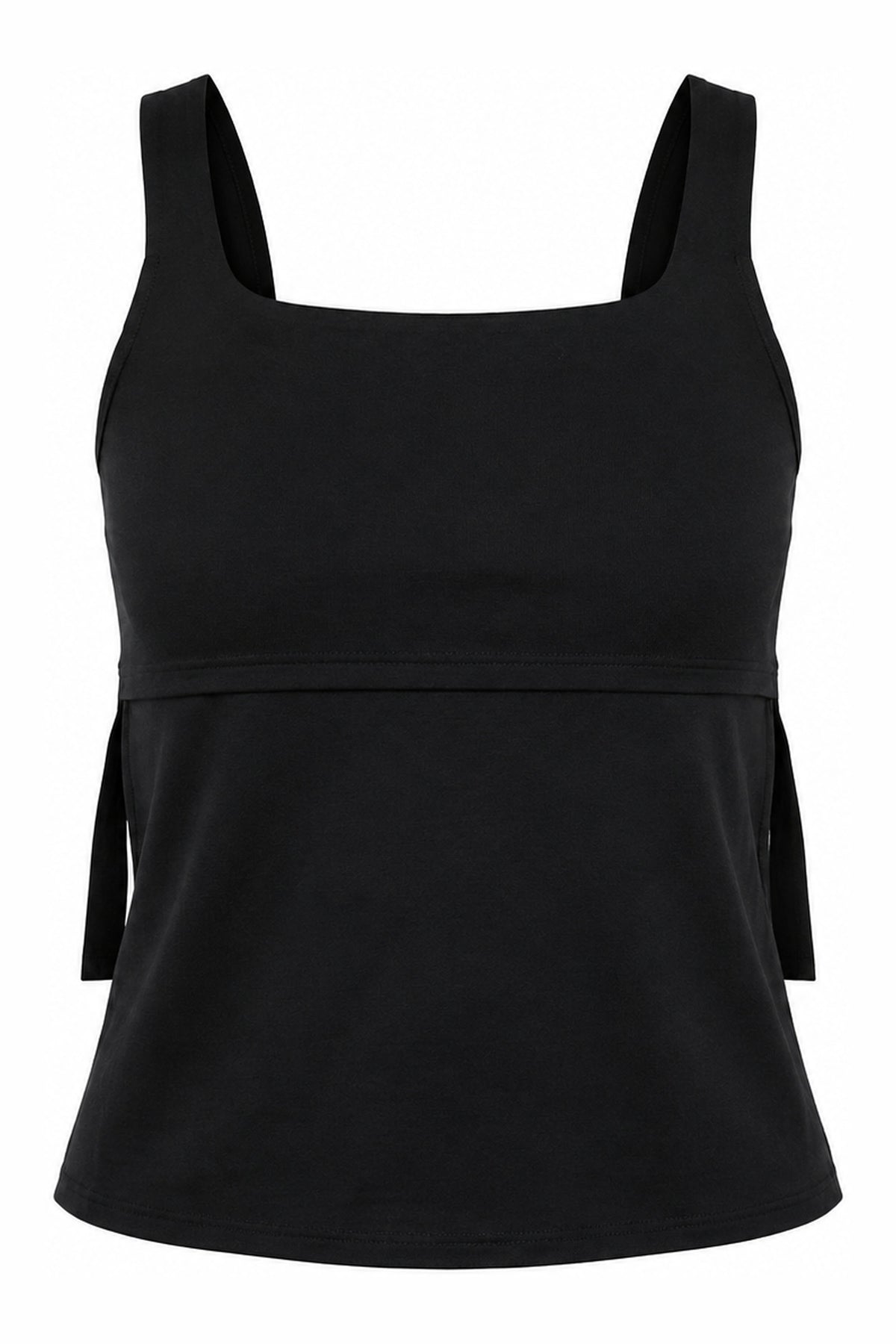 Midnight black strap top — wujud
