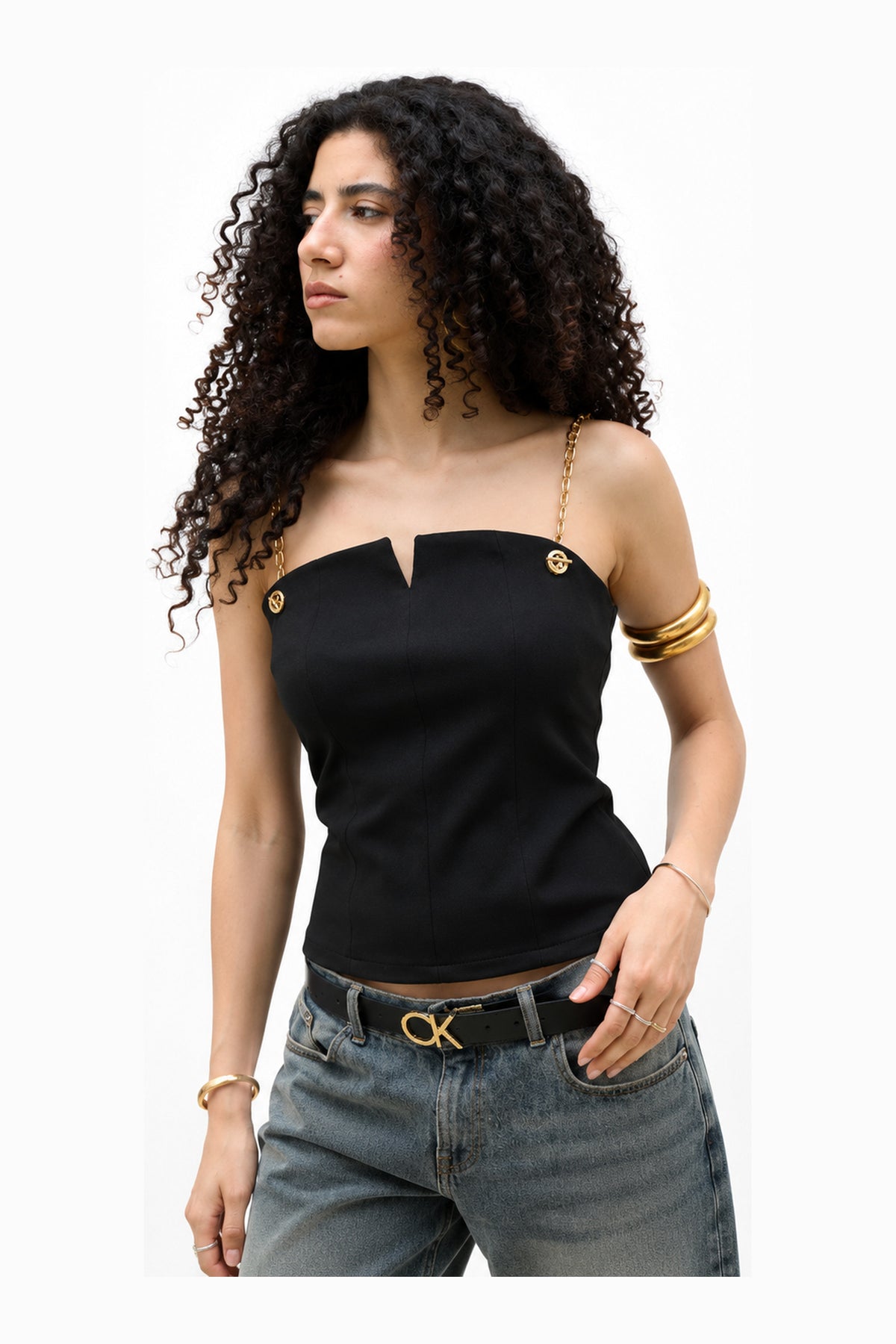 Midnight chain corset top — wujud