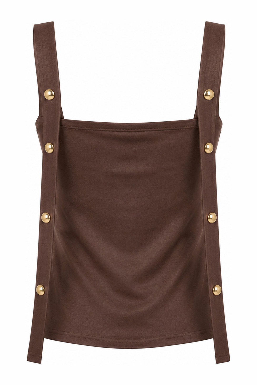 Mocha Brown Strap Top — Wujud