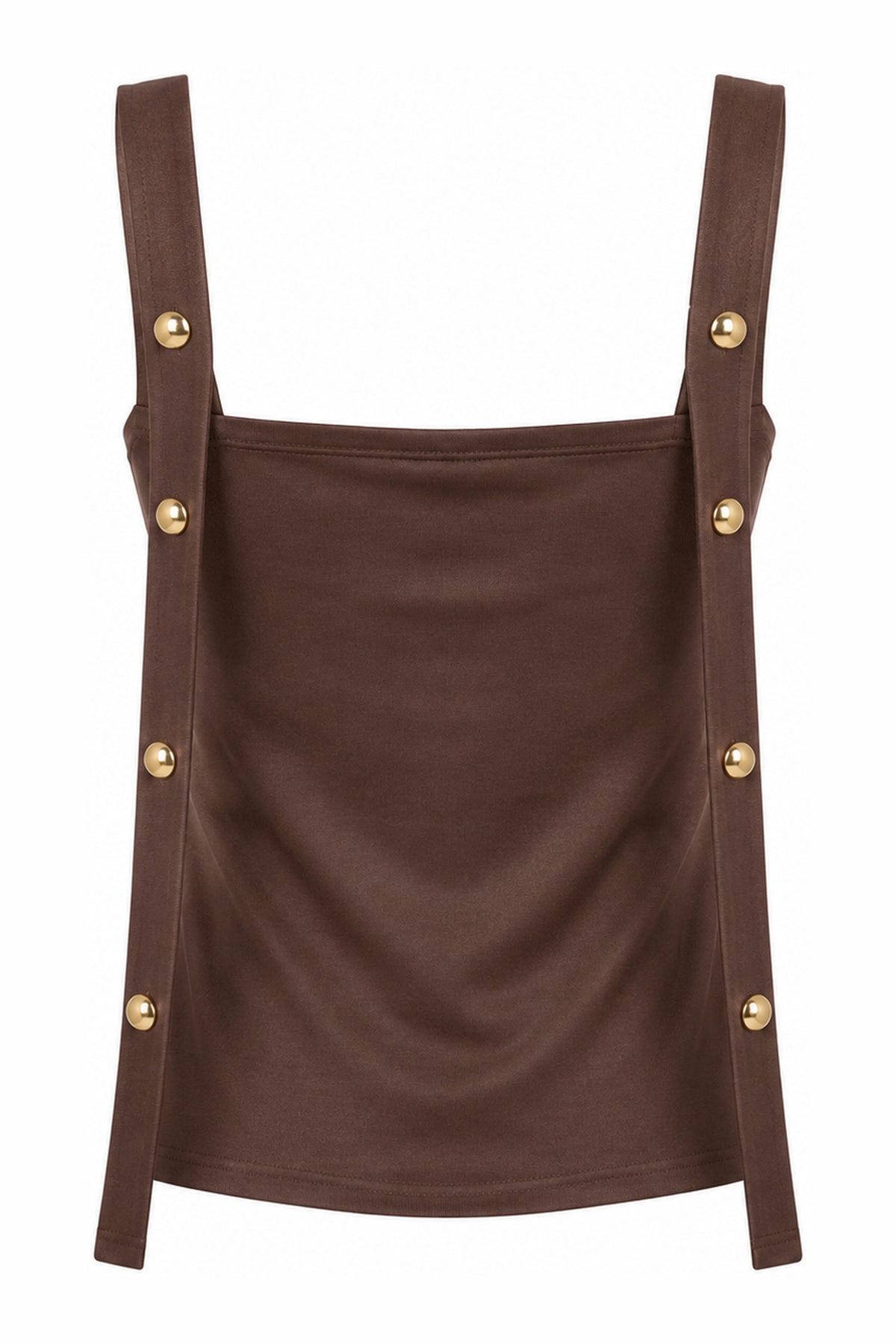 Mocha brown strap top — wujud
