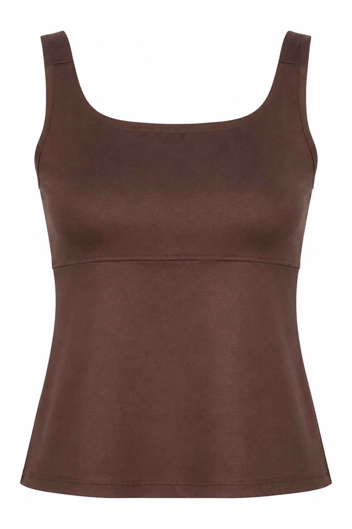 Mocha brown strap top — wujud