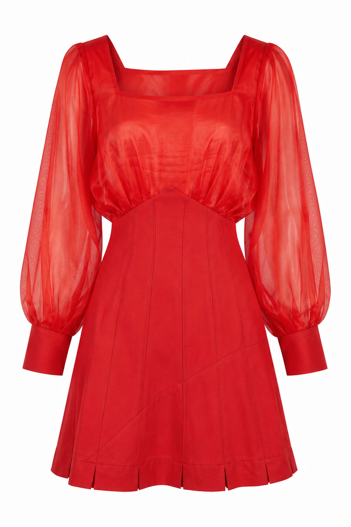 Off shoulder statement dress in red — wujud