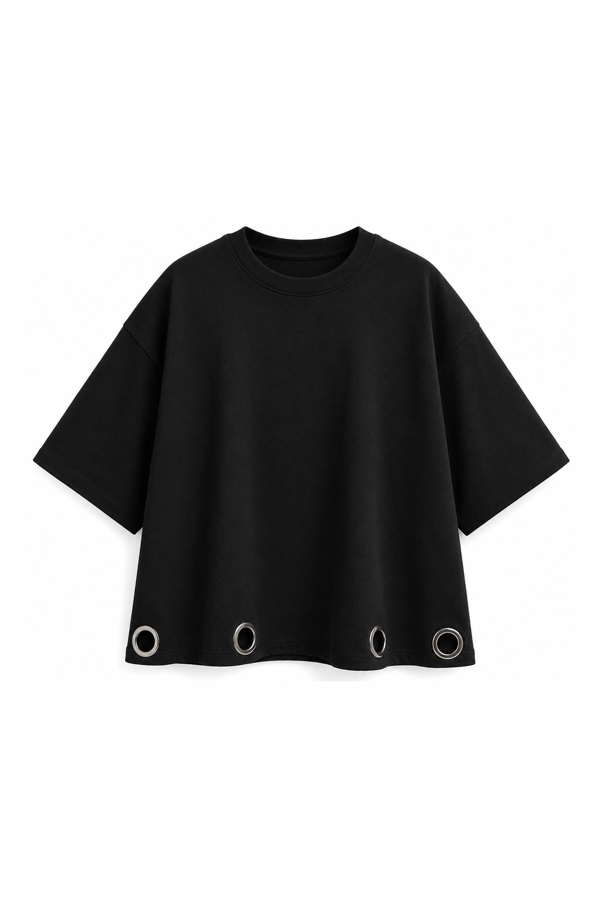 Ring detail oversized top   black — wujud