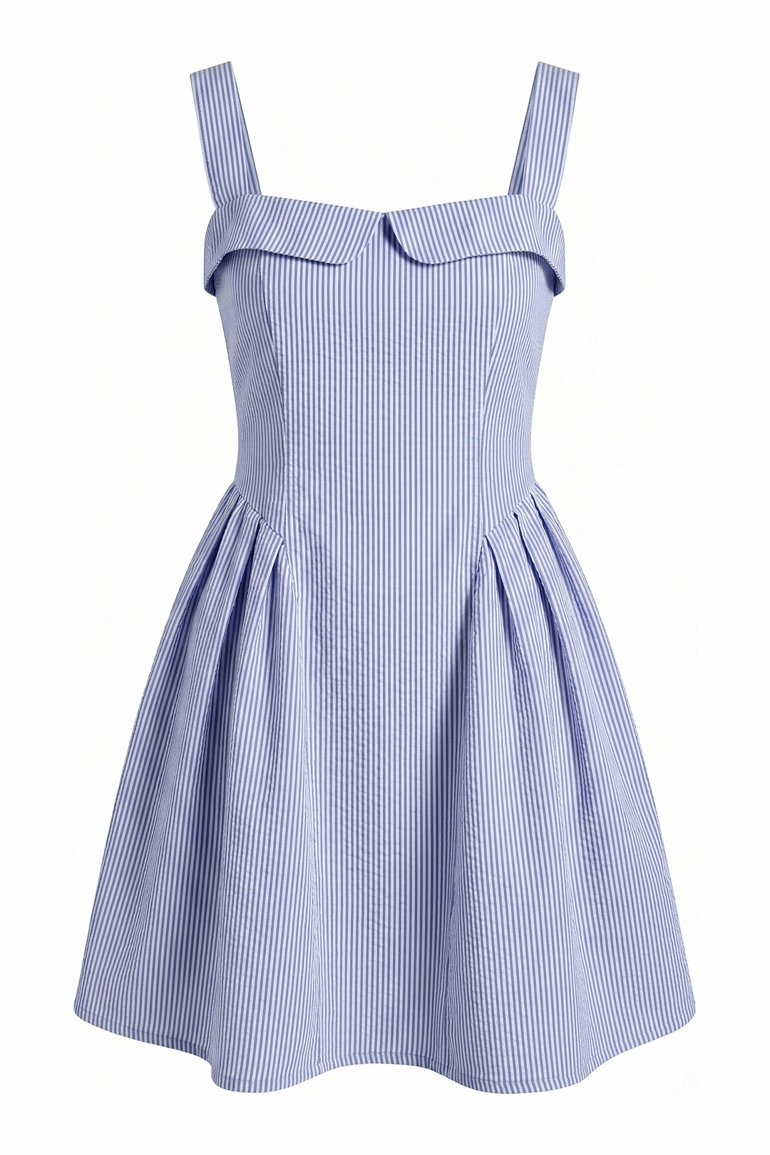 Ruched Mini Summer Dress in Baby Blue — Wujud