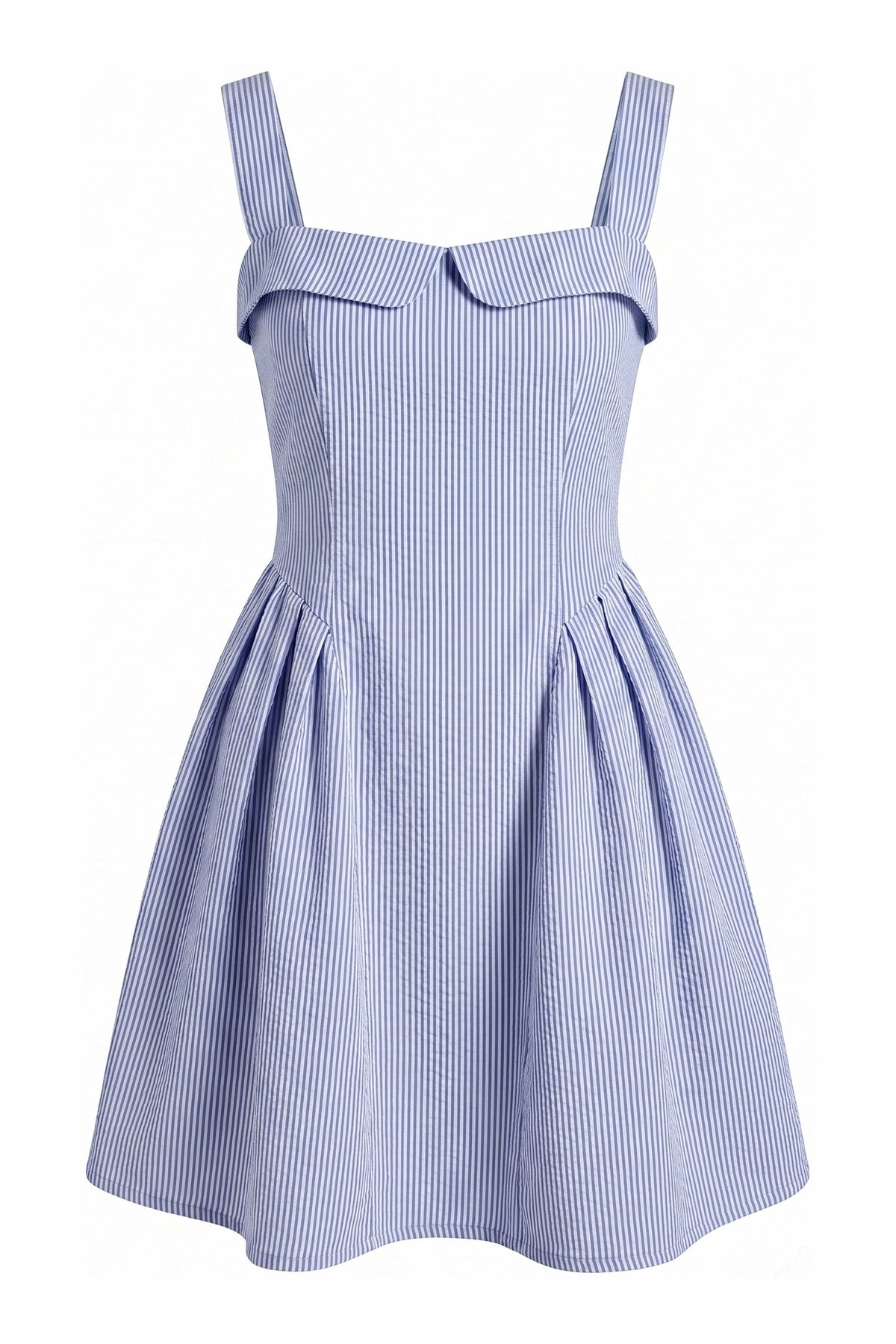 Ruched mini summer dress in baby blue — wujud
