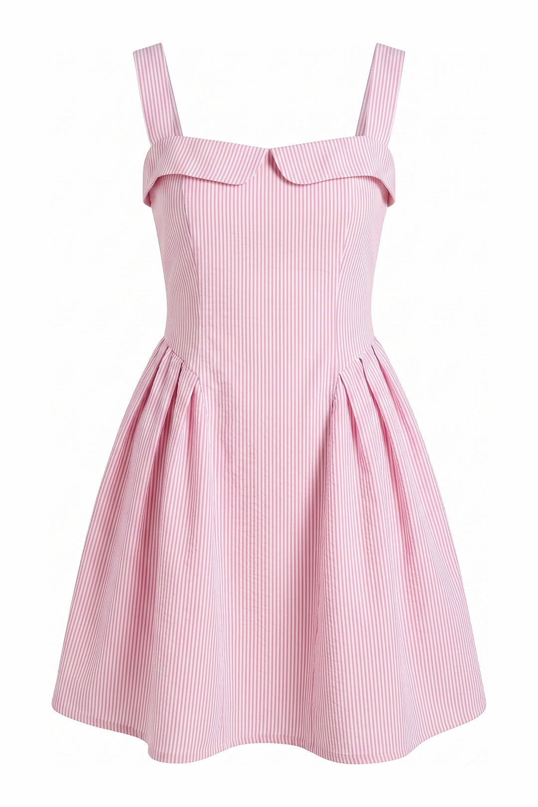 Ruched Mini Summer Dress in Baby Pink — Wujud