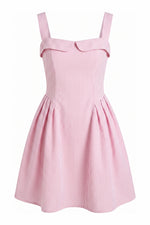 Load image into Gallery viewer, Ruched Mini Summer Dress in Baby Pink — Wujud
