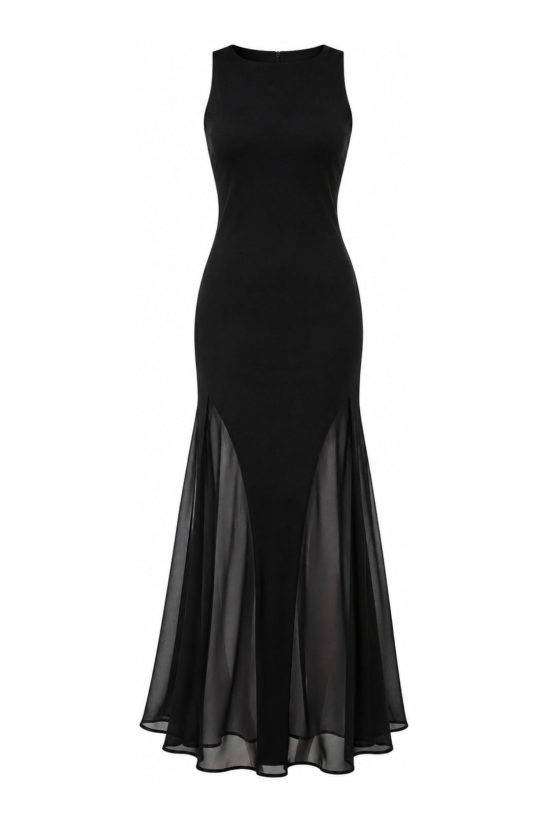 Sculpted Minimal Maxi Dress in Black — Wujud