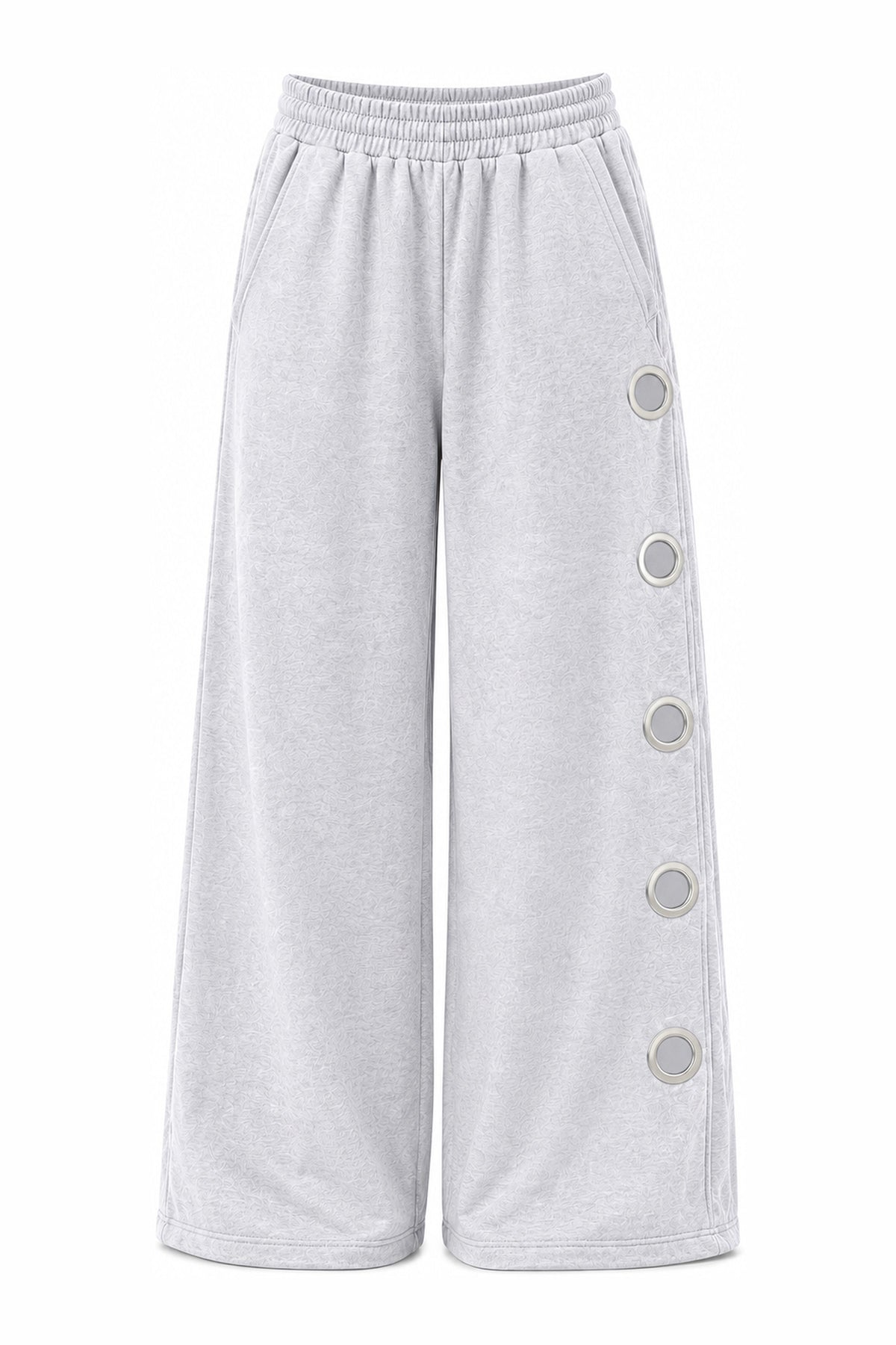 Side detail wide leg pants – gray — wujud