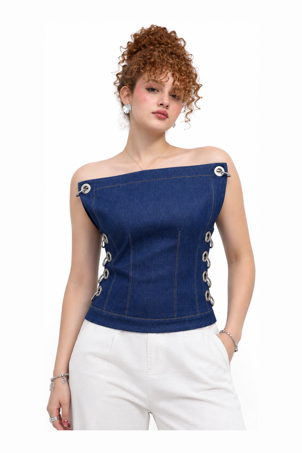Statement denim top — wujud