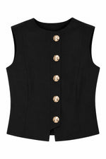 Load image into Gallery viewer, Tailored Buttoned Co-Ord Set in Black — Wujud
