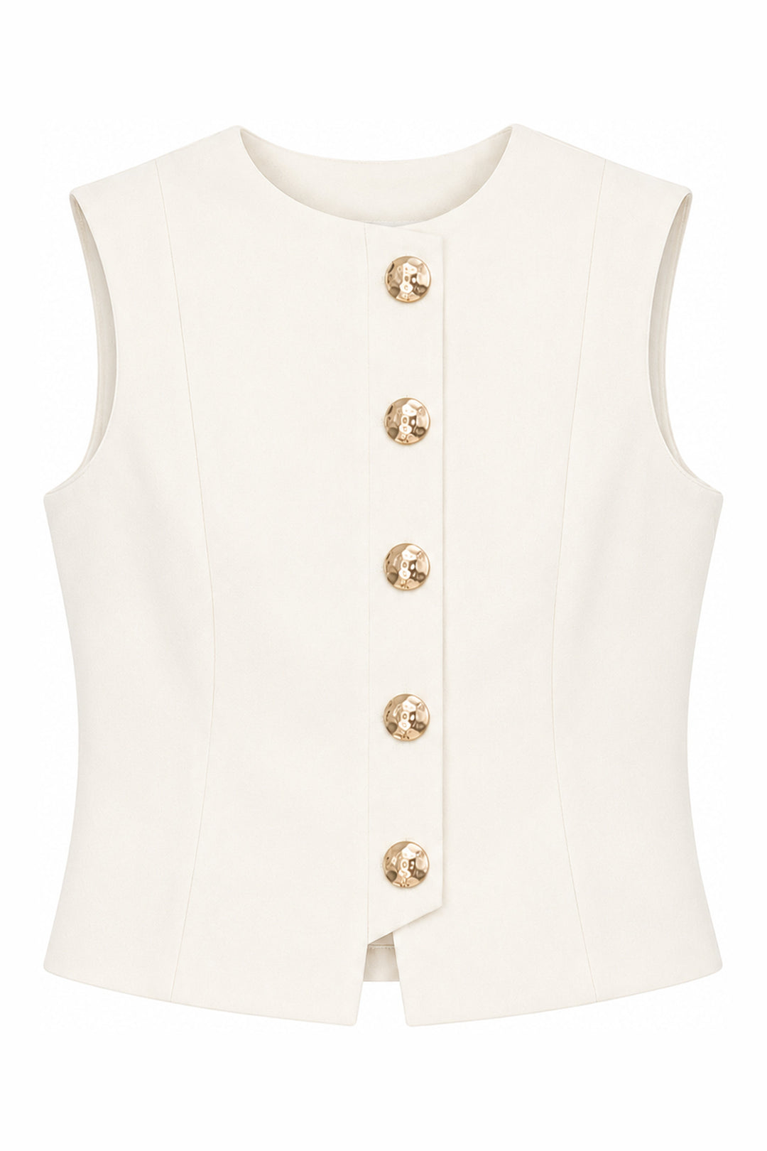 Tailored Buttoned Co-Ord Set in Off-white — Wujud