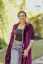 Load image into Gallery viewer, Veloura Plum Qaftan
