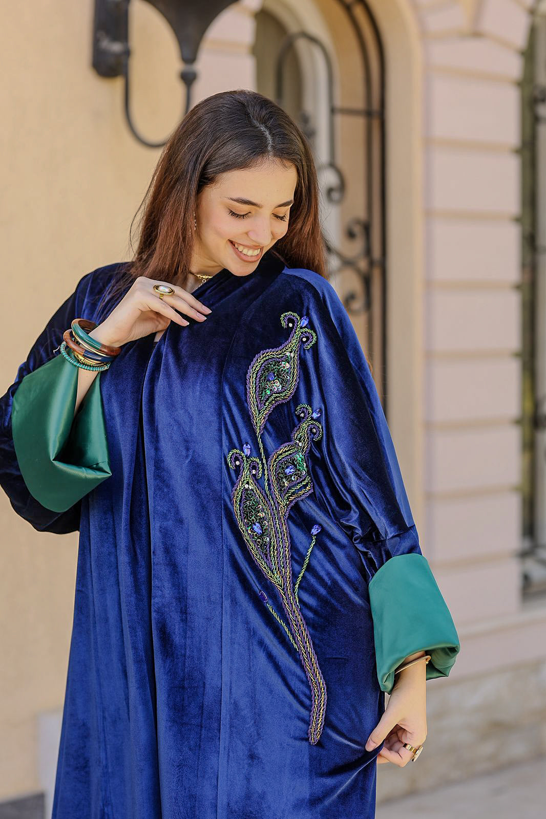 Midnight peacock kaftan