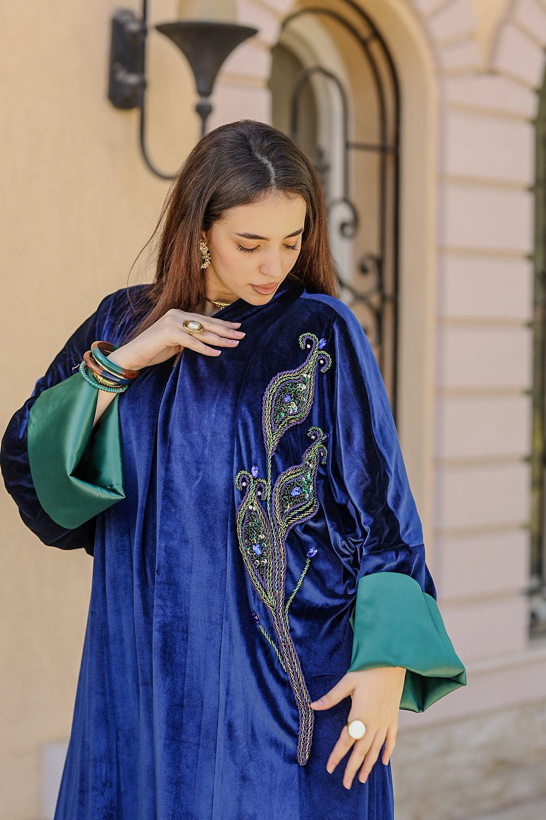 Midnight Peacock Kaftan