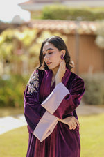 Load image into Gallery viewer, Burgundy Peacock Qaftan

