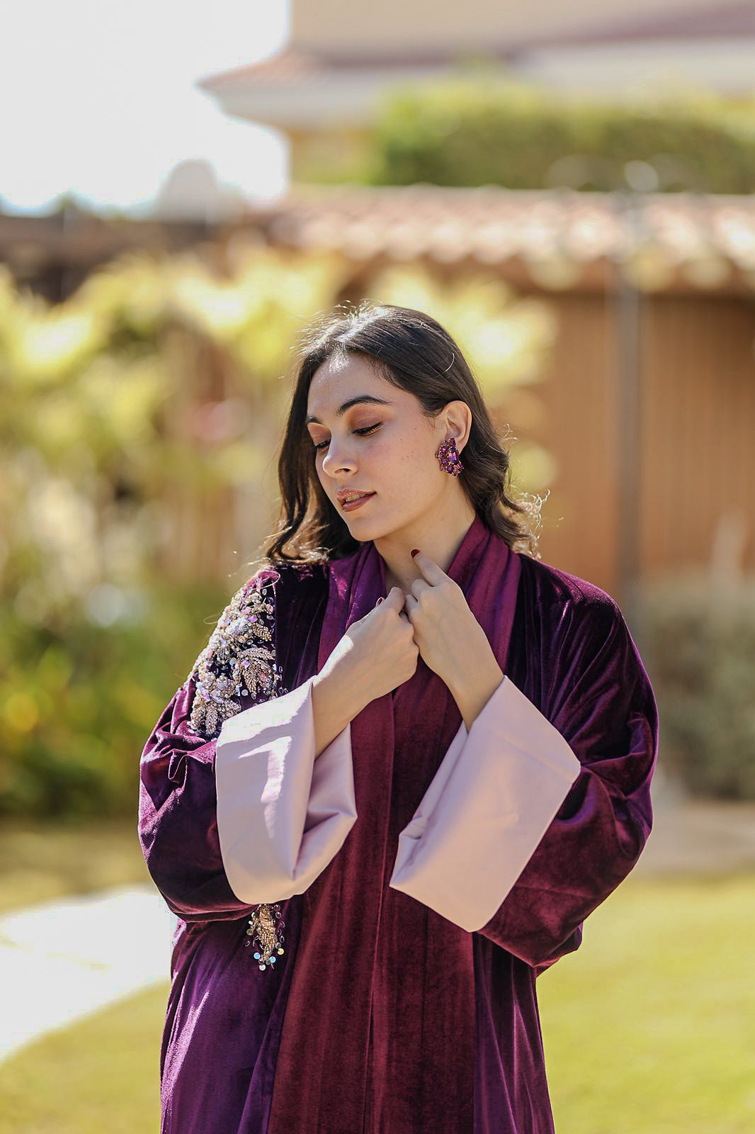 Burgundy Peacock Qaftan