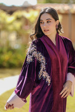 Load image into Gallery viewer, Burgundy Peacock Qaftan
