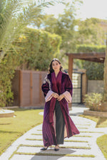 Load image into Gallery viewer, Burgundy Peacock Qaftan
