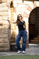 Load image into Gallery viewer, Black Statement Buckle Top — view 5 — Wujud
