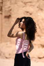 Load image into Gallery viewer, Blush Pink Strap Top — view 2 — Wujud
