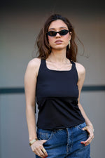 Load image into Gallery viewer, Midnight Black Strap Top — view 2 — Wujud
