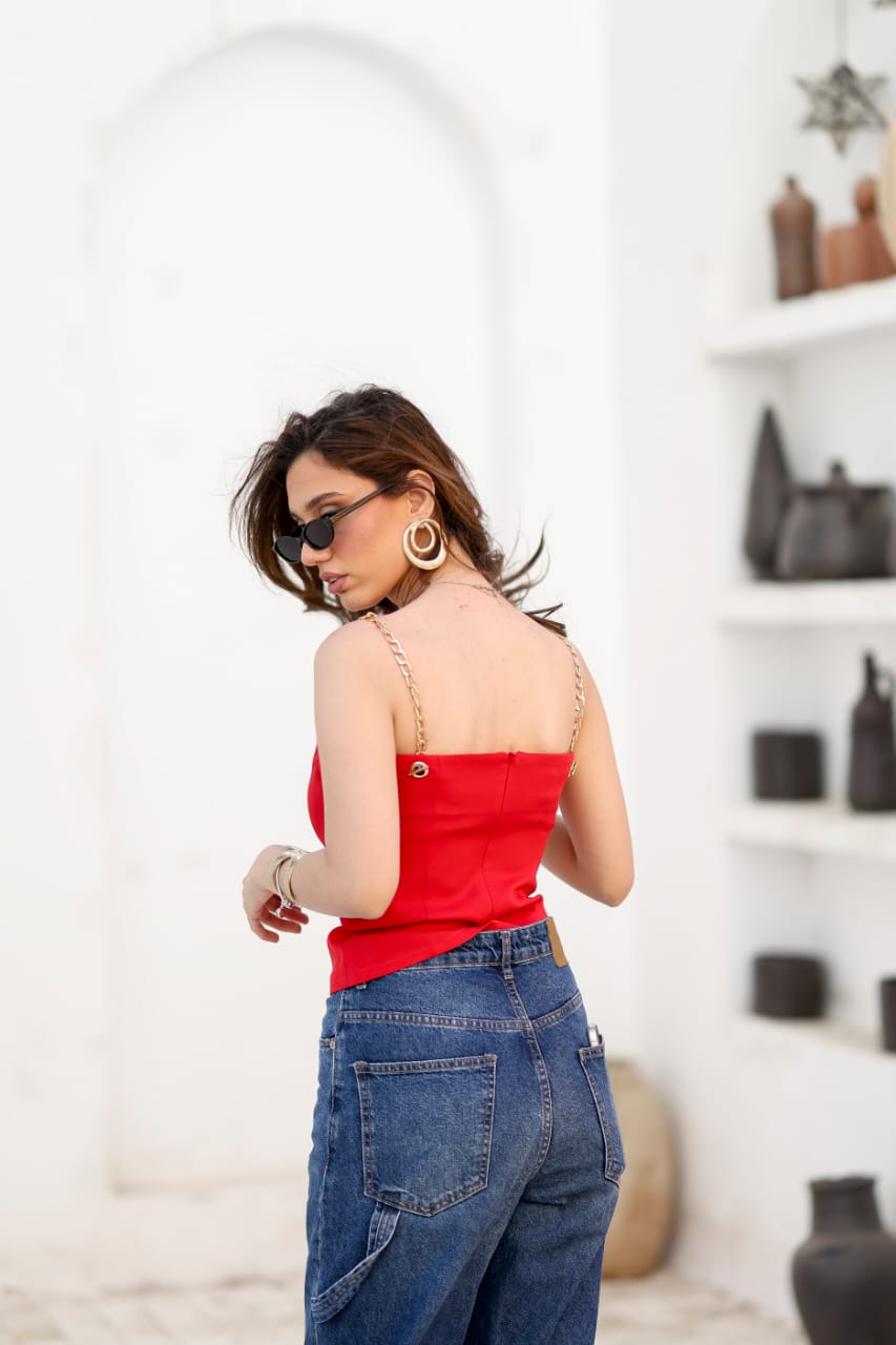 Scarlet Chain Strap Top