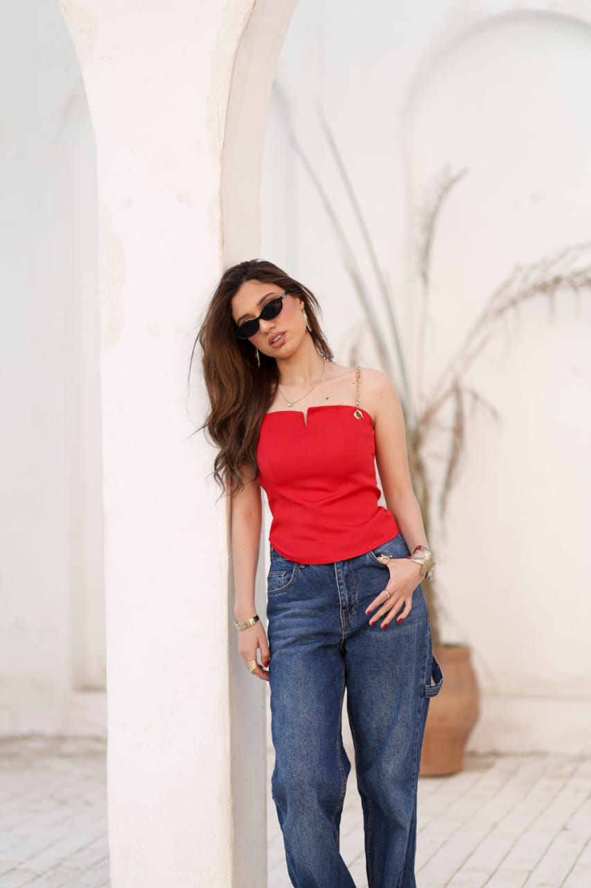 Scarlet Chain Strap Top