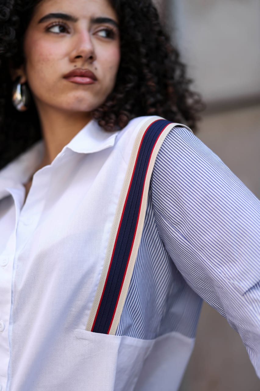 Statement Contrast Shirt - White