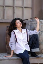 Load image into Gallery viewer, Statement Contrast Shirt - White
