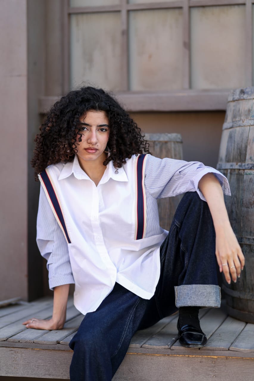 Statement Contrast Shirt - White