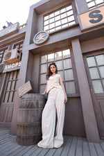 Load image into Gallery viewer, Tailored Linen Set – Beige x Yellow — view 10 — Wujud
