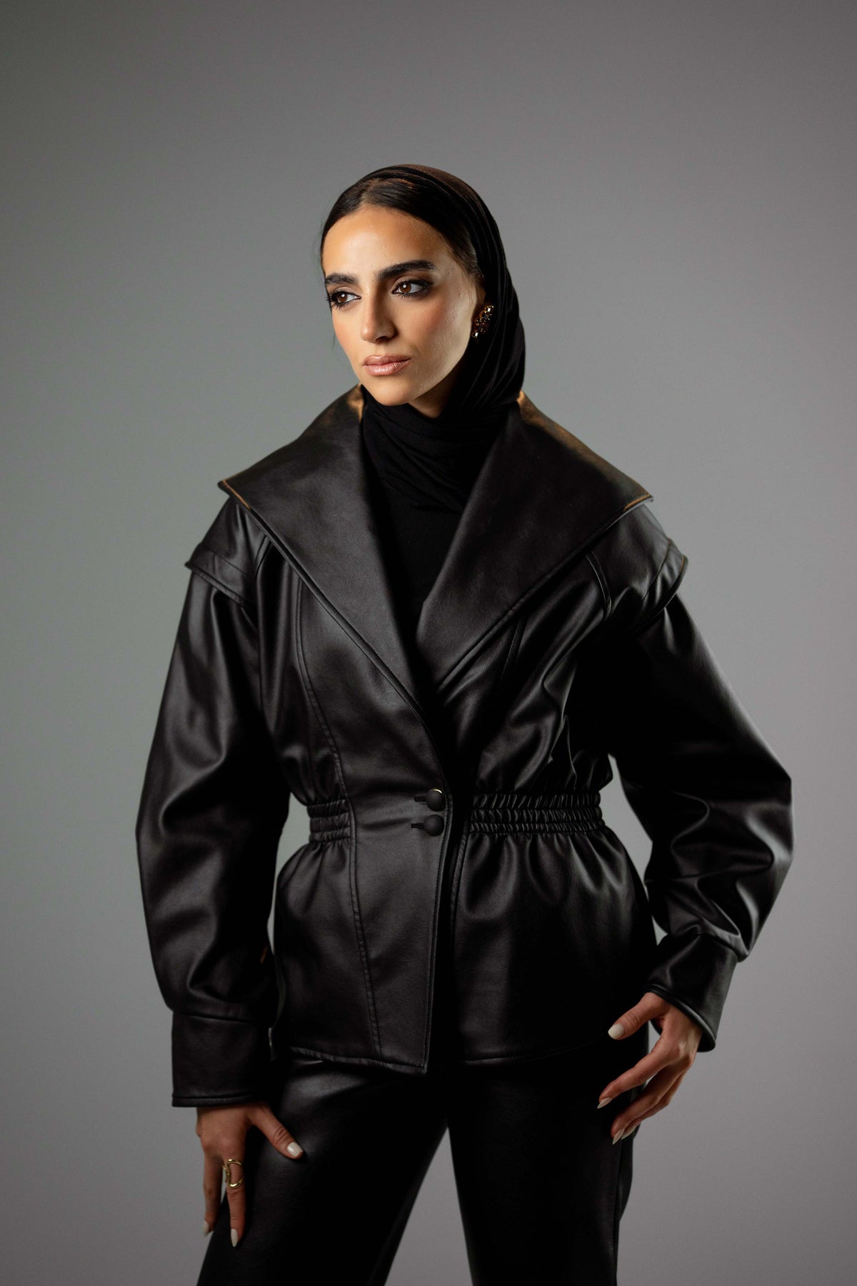 Black leather jacket
